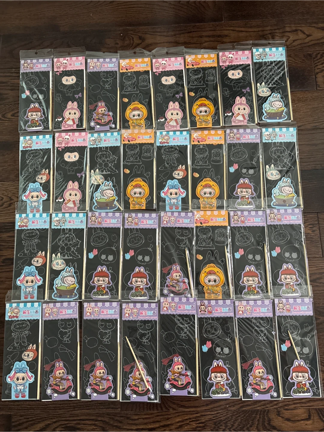 Scratch Art Kits with Wooden Styluses - Bunny Theme