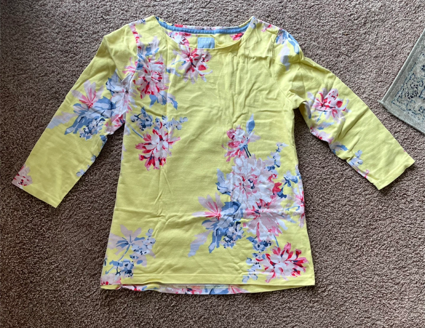 Joules Yellow Floral Long Sleeve Top UK 12 - photo 3