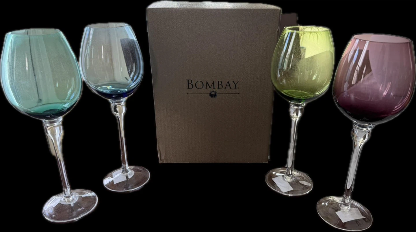 Bombay Coloured Wine Glasses (Set of 4)