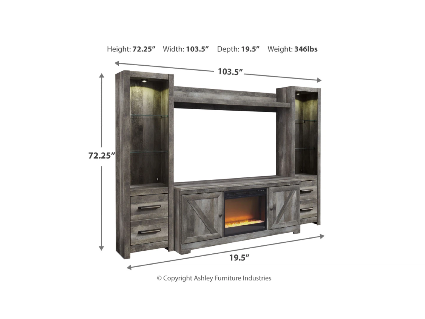 Farmhouse Style TV Stand with Fireplace - photo 4