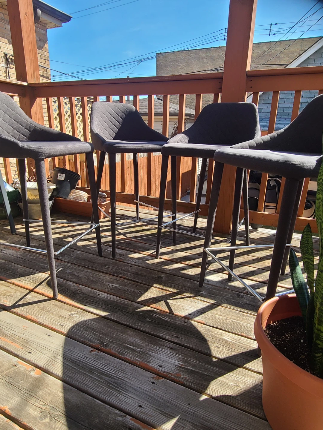 Set of 4 Dark Gray Bar Stools - photo 3