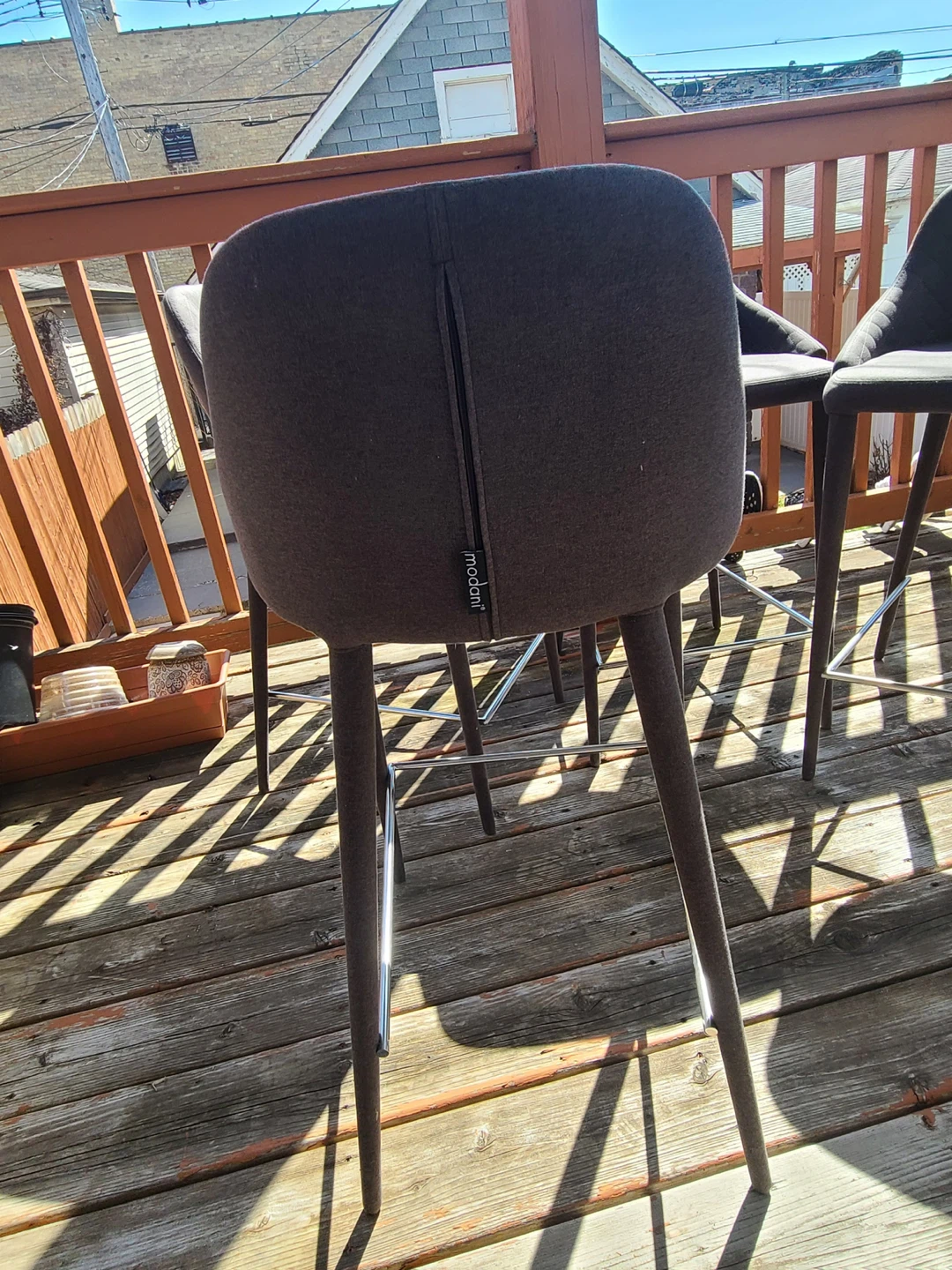 Set of 4 Dark Gray Bar Stools - photo 2