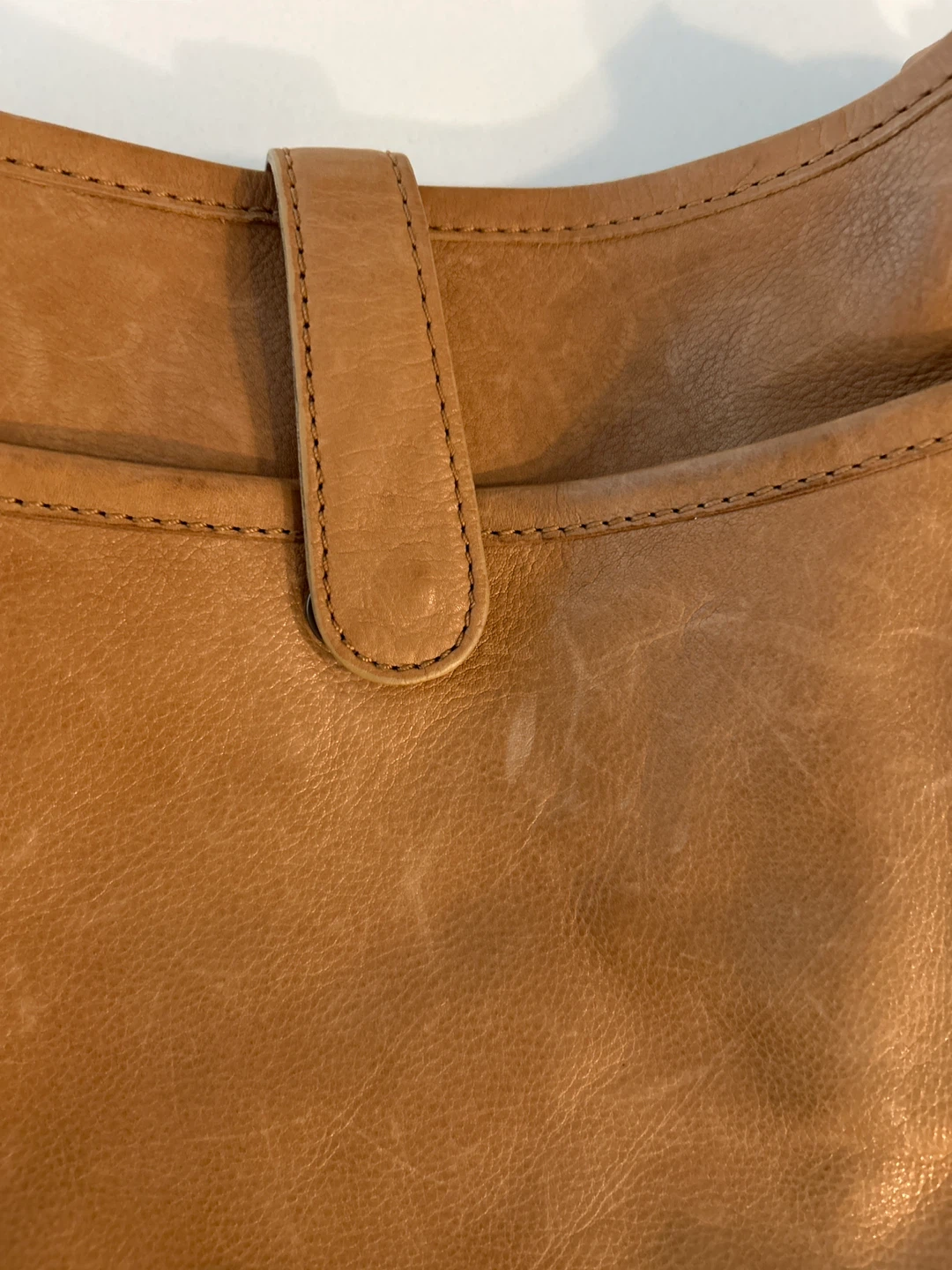 Brown Leather Crossbody Bag with Striped Strap - photo 3