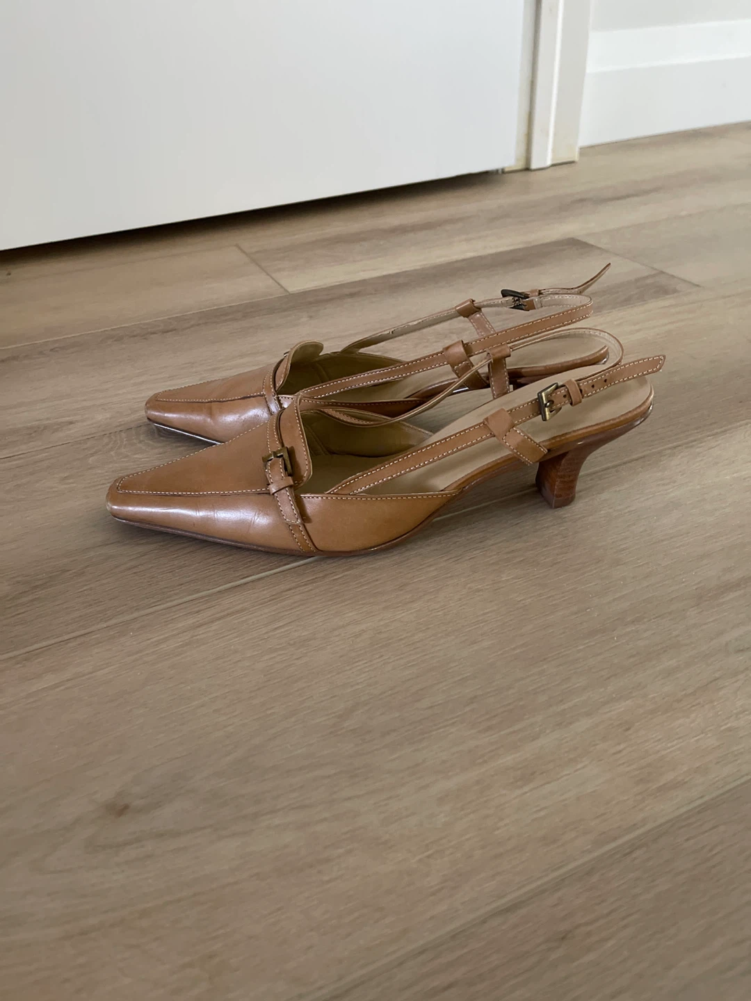 Slingback Heels - Tan Leather - photo 2