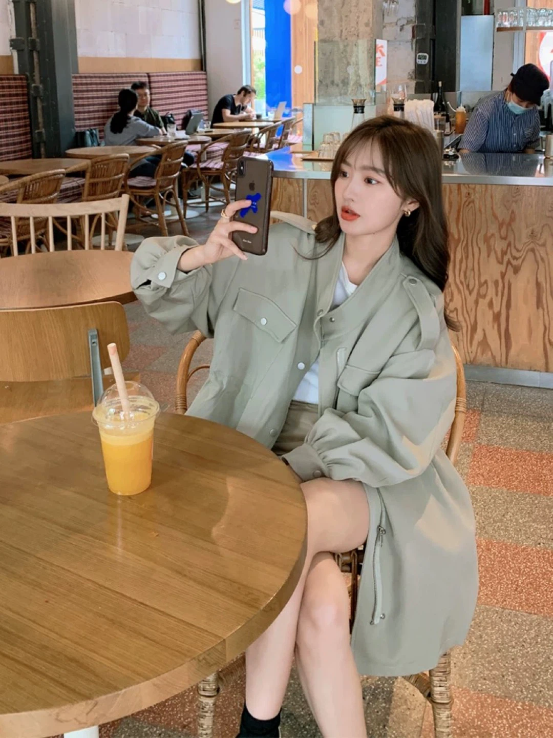 Khaki Oversized Utility Jacket