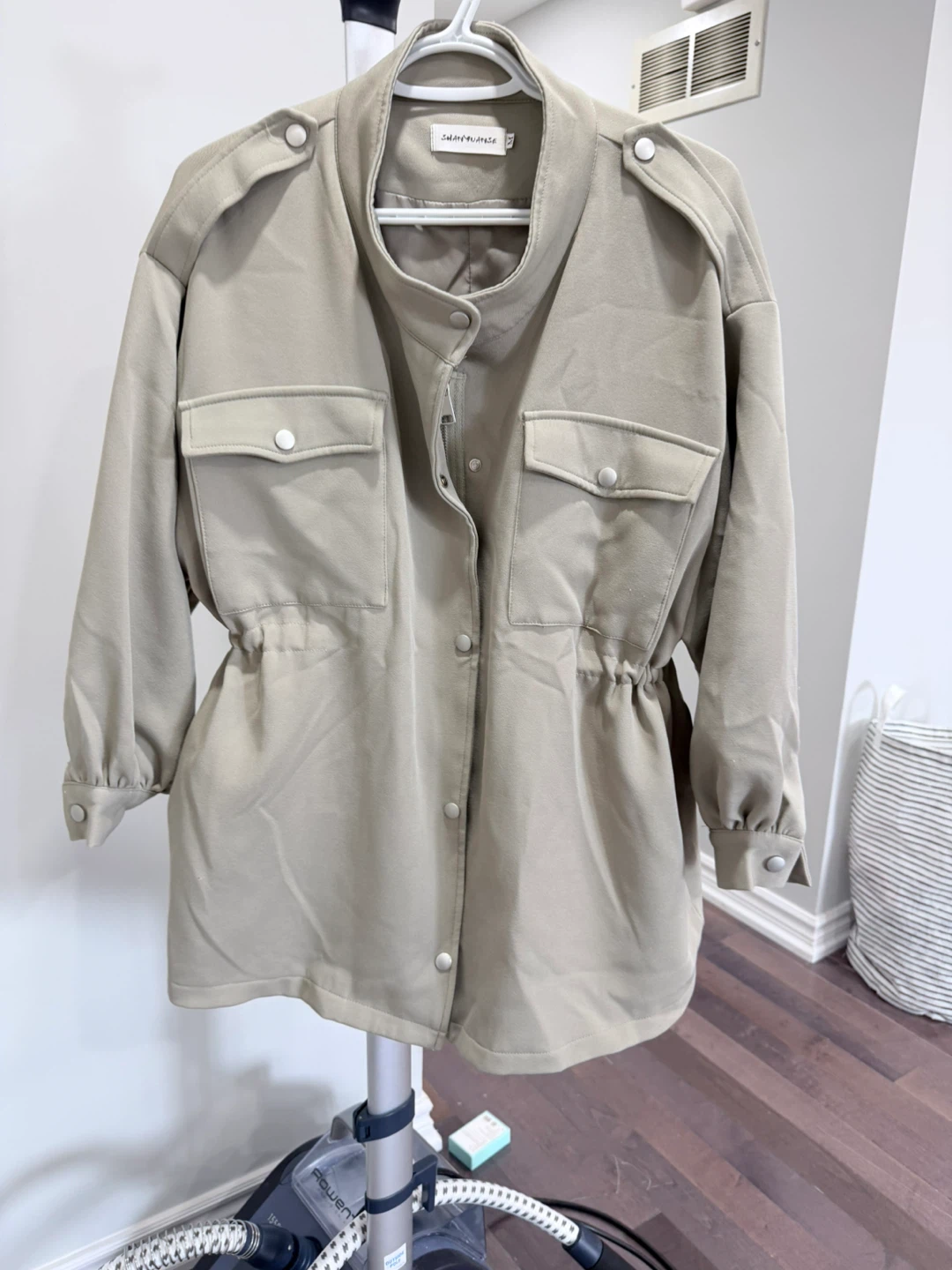 Khaki Oversized Utility Jacket - photo 4