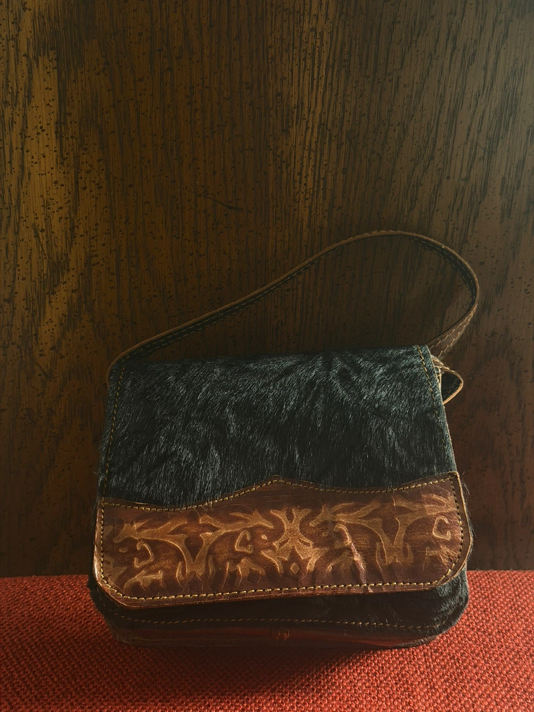 Small Fur and Leather Handbag
