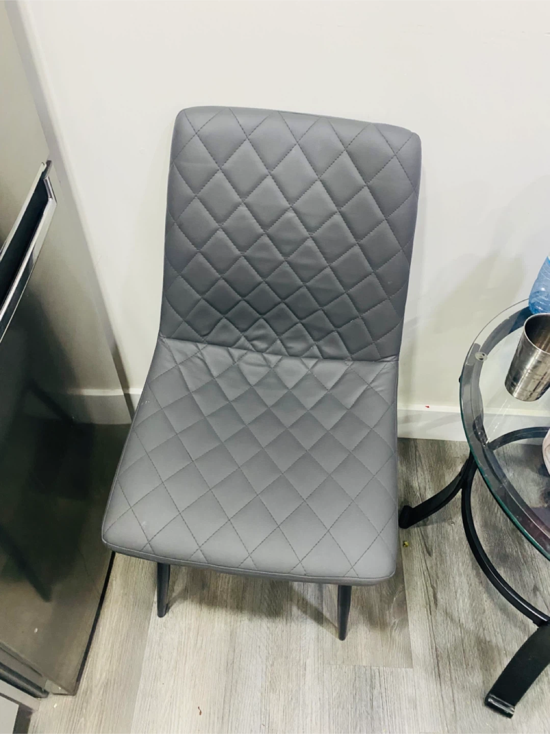 Grey Quilted Dining Chair - photo 2