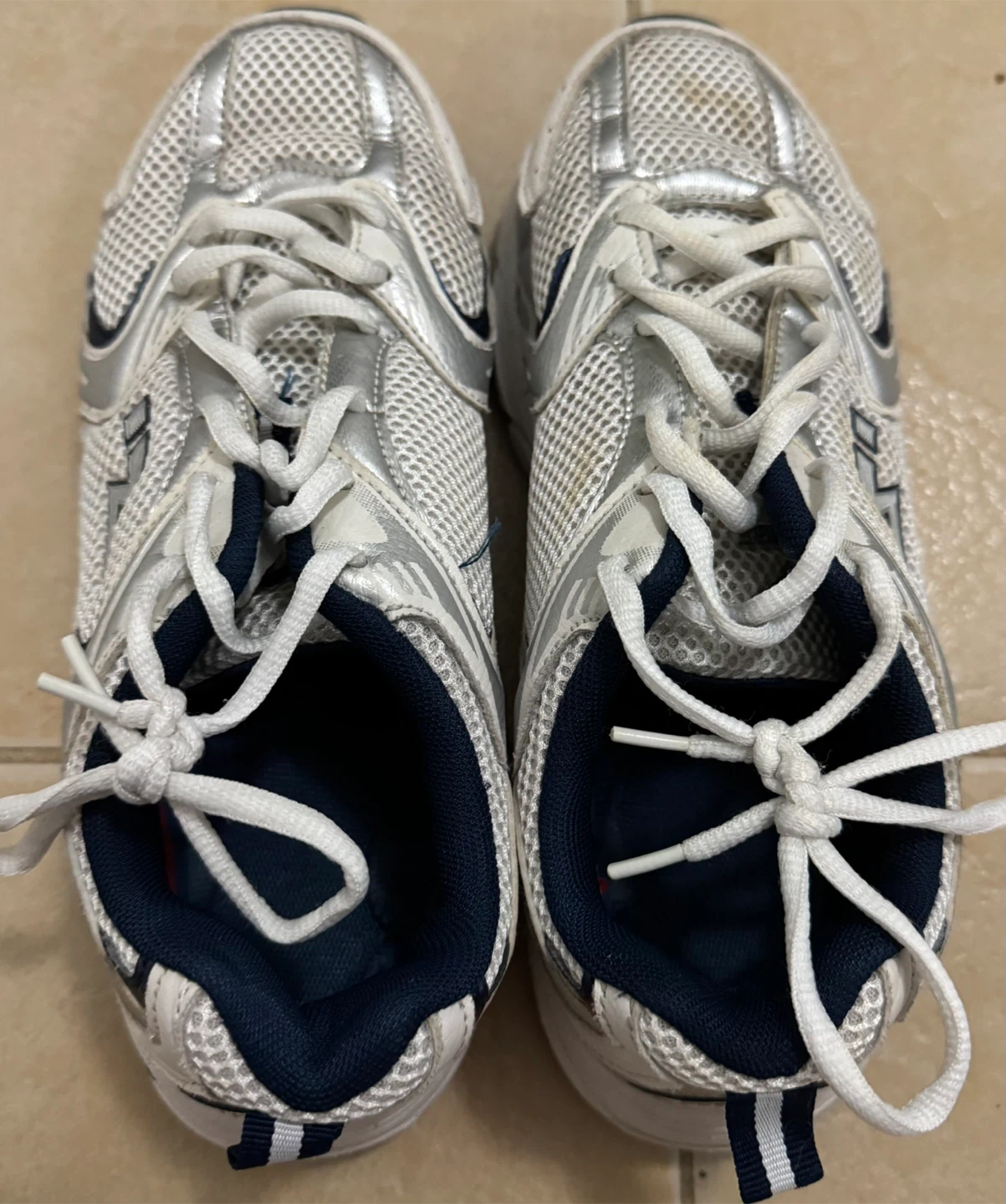Fila Women's White Silver Mesh Running Shoes