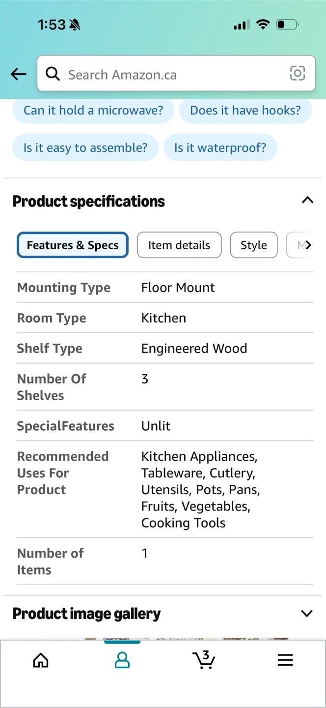 3-Shelf Kitchen Baker's Rack - photo 5