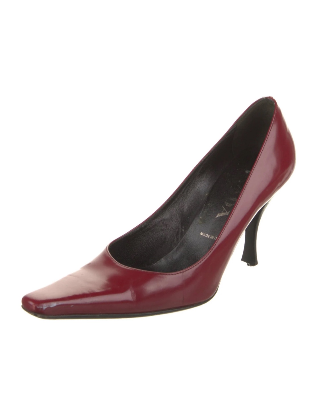 Prada Red Leather Pointed Toe Heels - photo 3