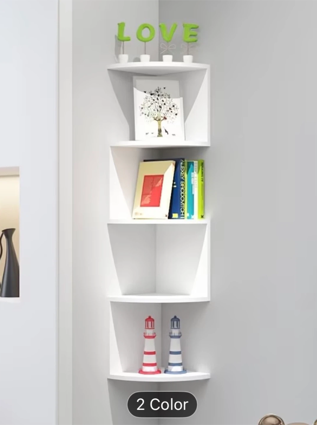 🥕White Corner Wall Shelf