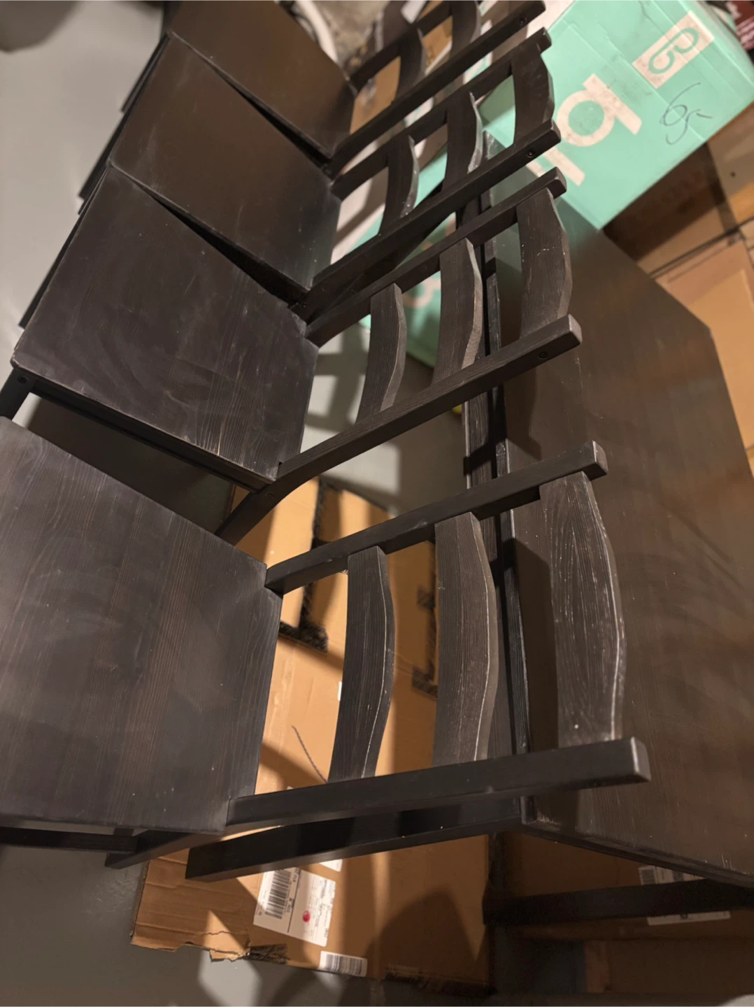 Black Dining Table with 4 Chairs