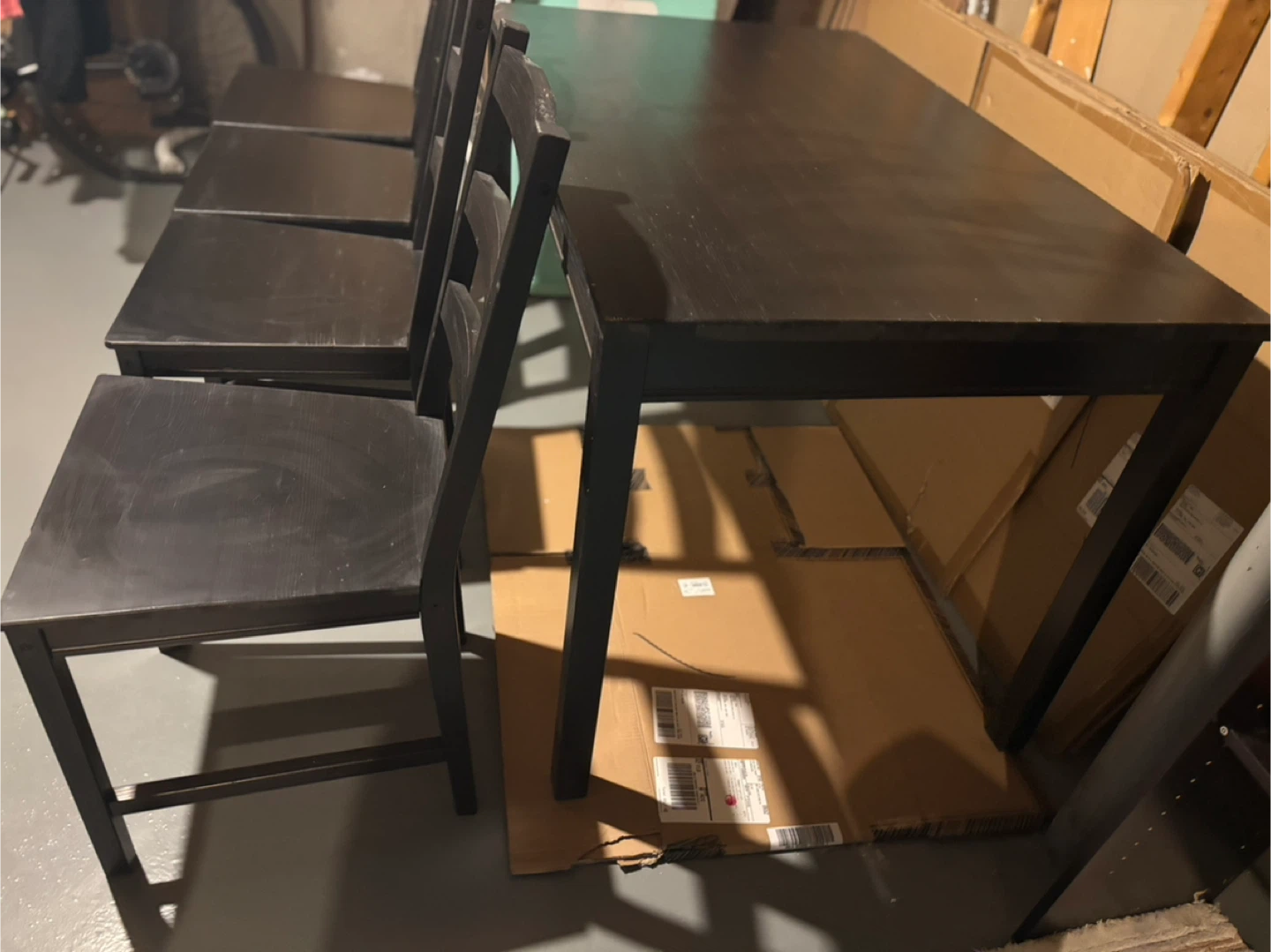 Black Dining Table with 4 Chairs - photo 3