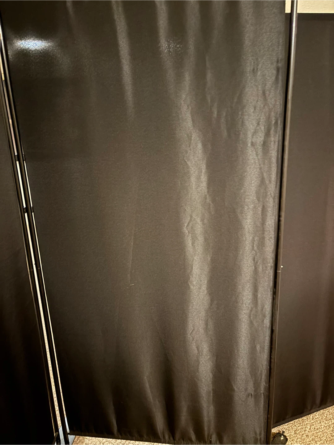 3-Panel Black Folding Room Divider Screen - photo 2