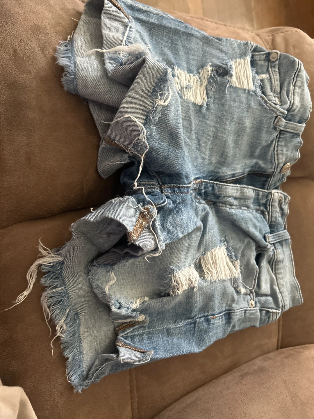 Distressed Denim Cutoff Shorts