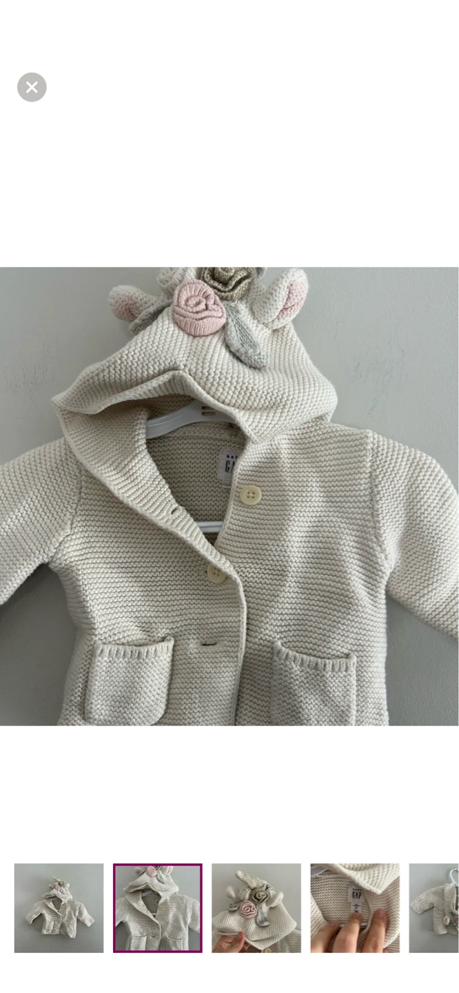 Baby Gap Unicorn Hooded Cardigan 0-3 Months - photo 2