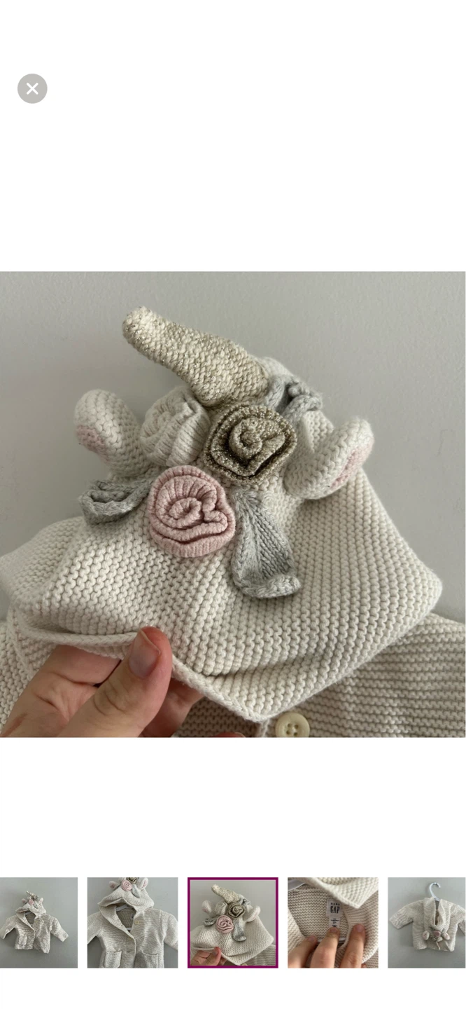 Baby Gap Unicorn Hooded Cardigan 0-3 Months - photo 3