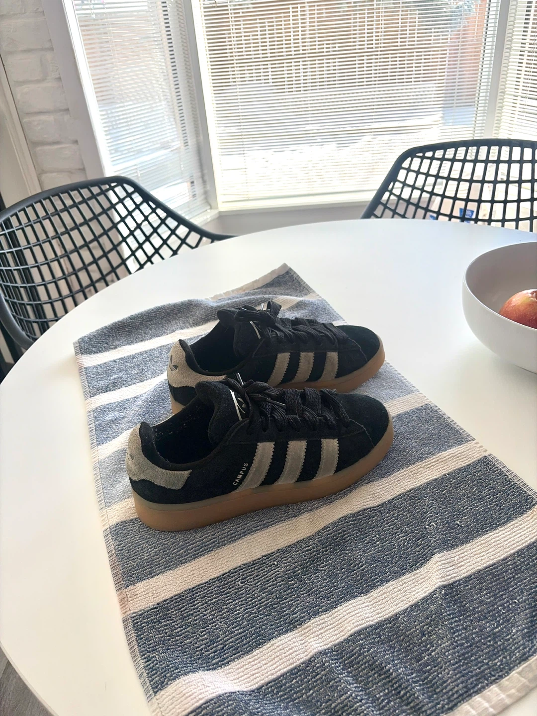Half price Adidas Campus Black Suede Gum Sole Sneakers