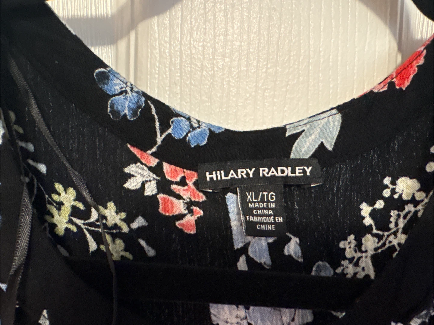 Hilary Radley Black Floral Print Blouse XL/TG - photo 2