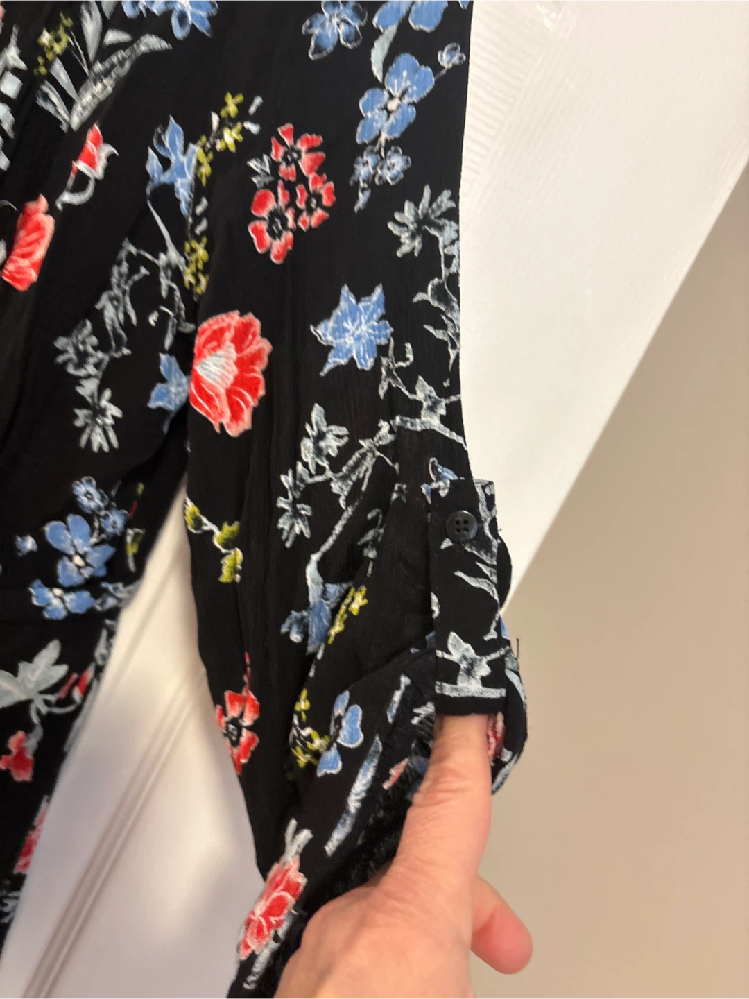 Hilary Radley Black Floral Print Blouse XL/TG - photo 4