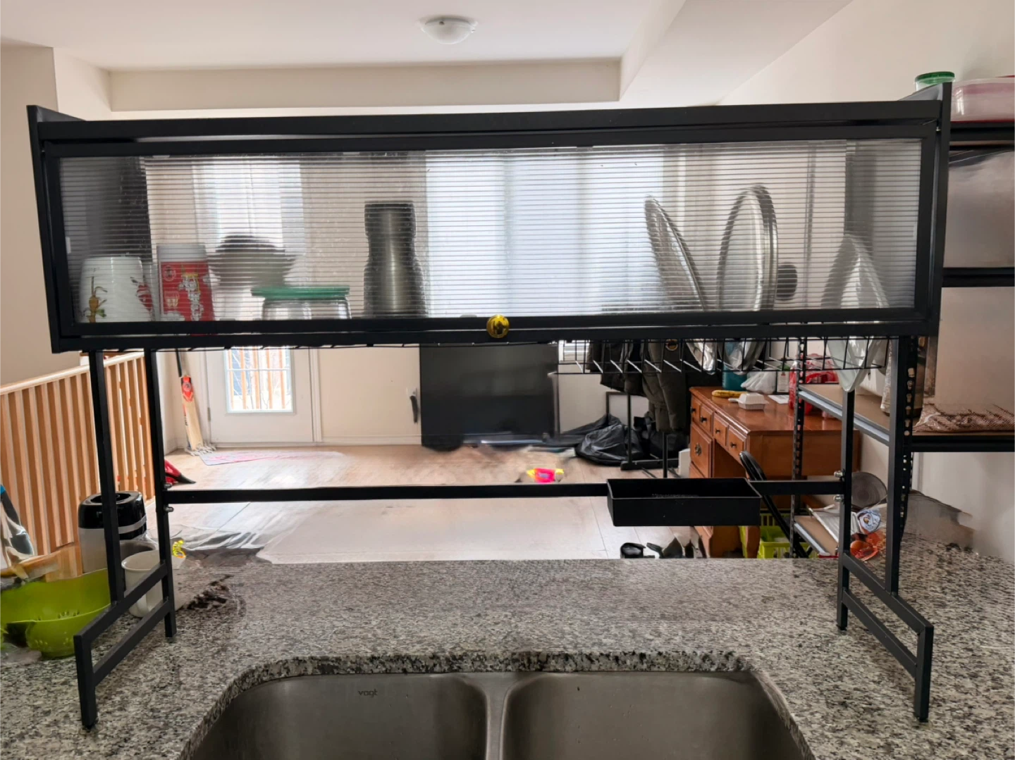 Black Metal Dish Rack Shelf