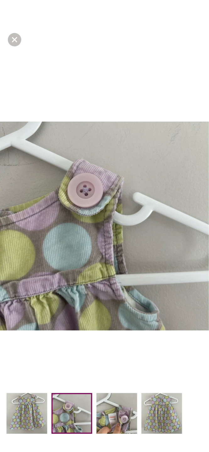 Gymboree Baby Girl Dress 0-3 Months Polka Dot Corduroy - photo 2