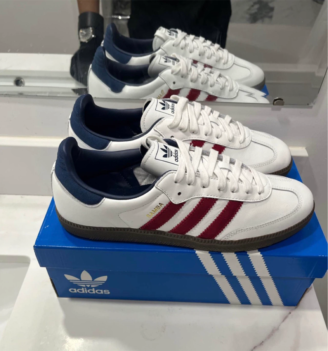 Adidas Samba OG Shoes White/Red/Blue - photo 5