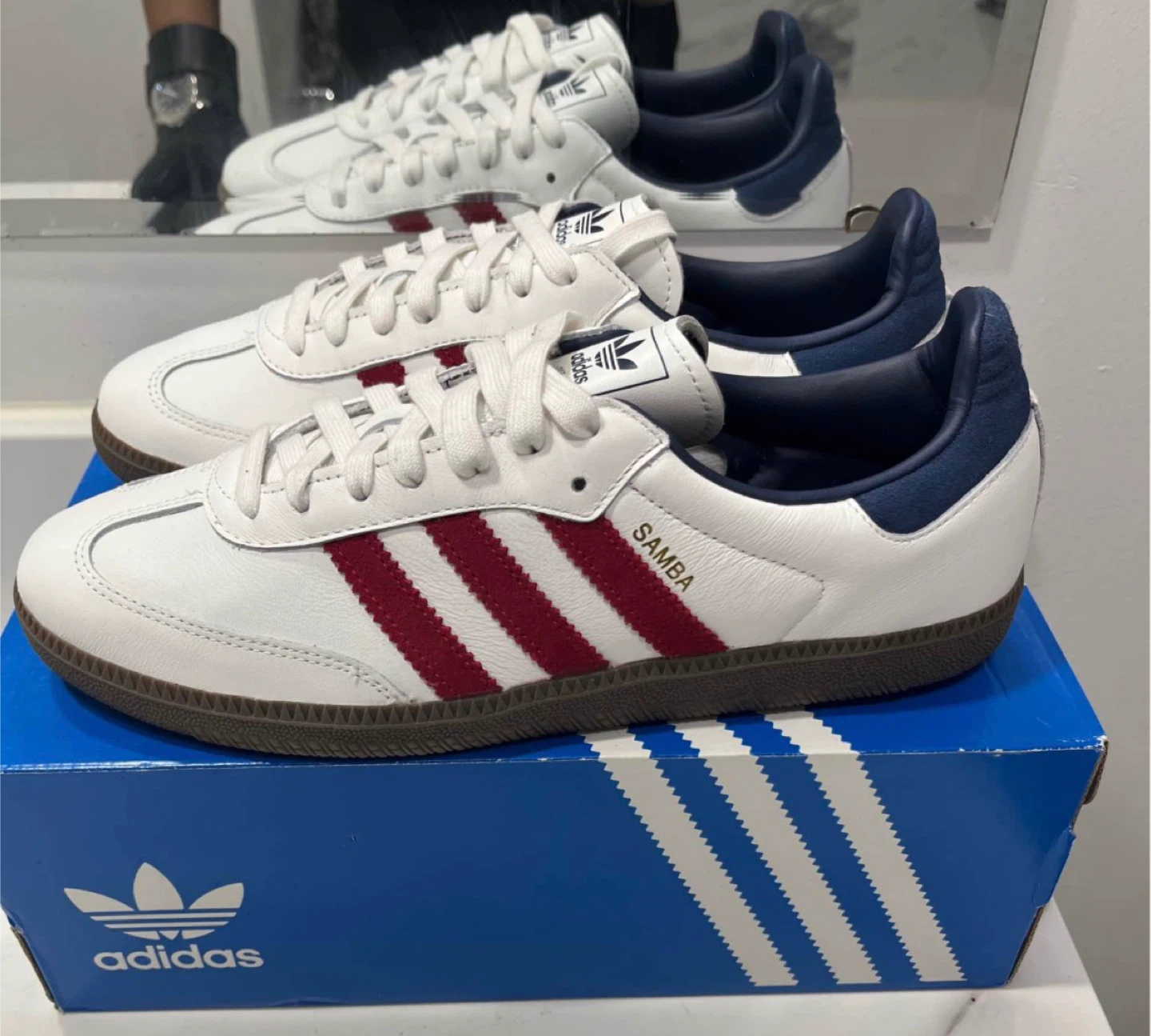 Adidas Samba OG Shoes White/Red/Blue - photo 3