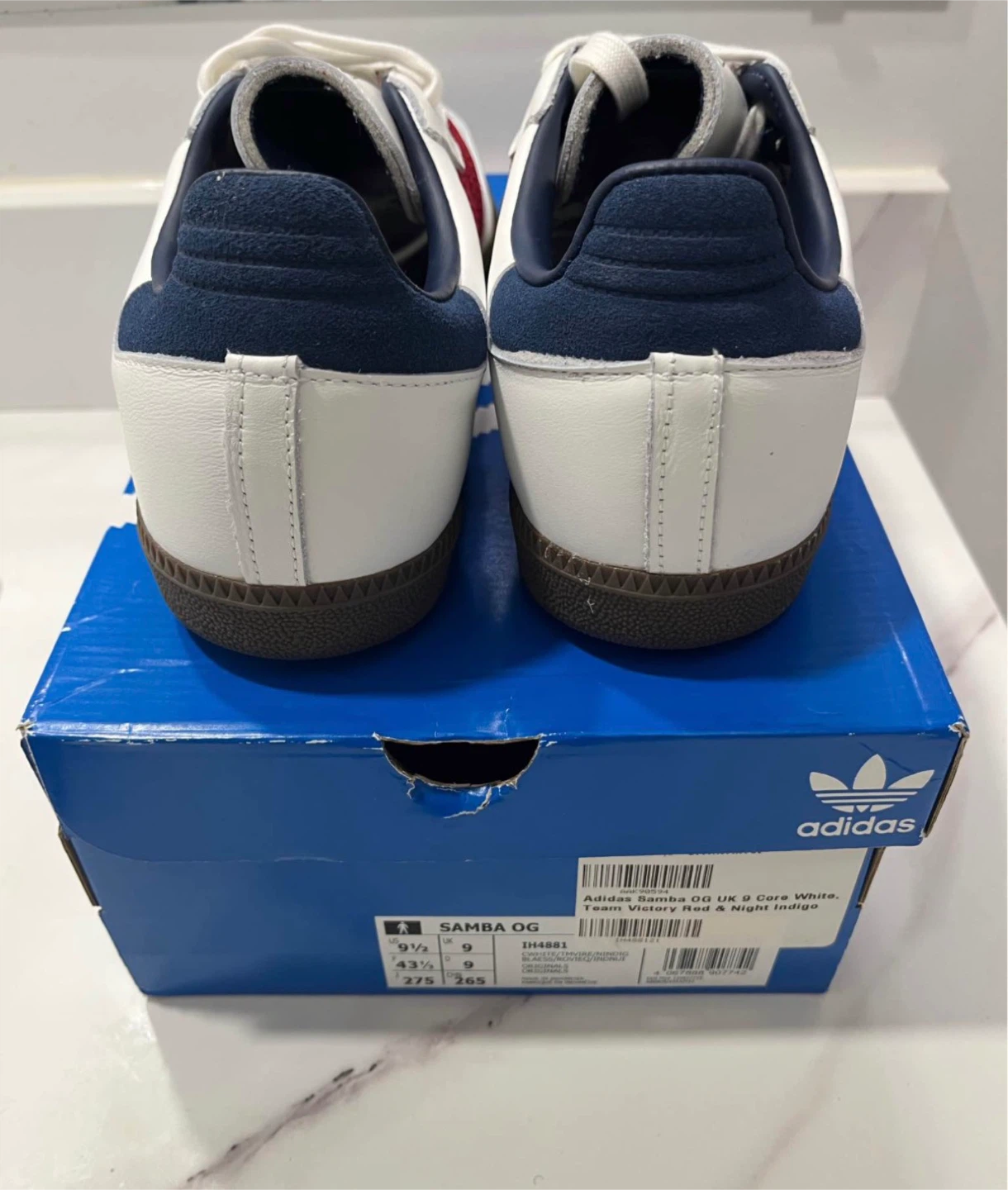 Adidas Samba OG Shoes White/Red/Blue - photo 4