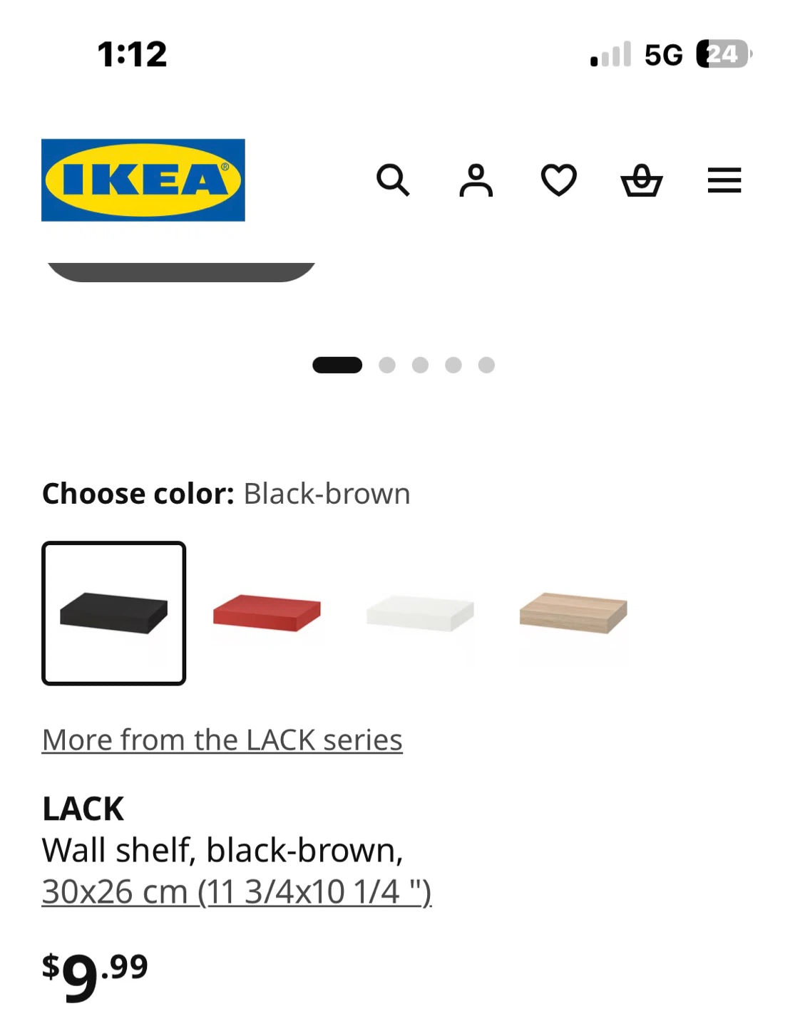IKEA LACK Wall Shelf Black-Brown 30x26 cm - photo 3