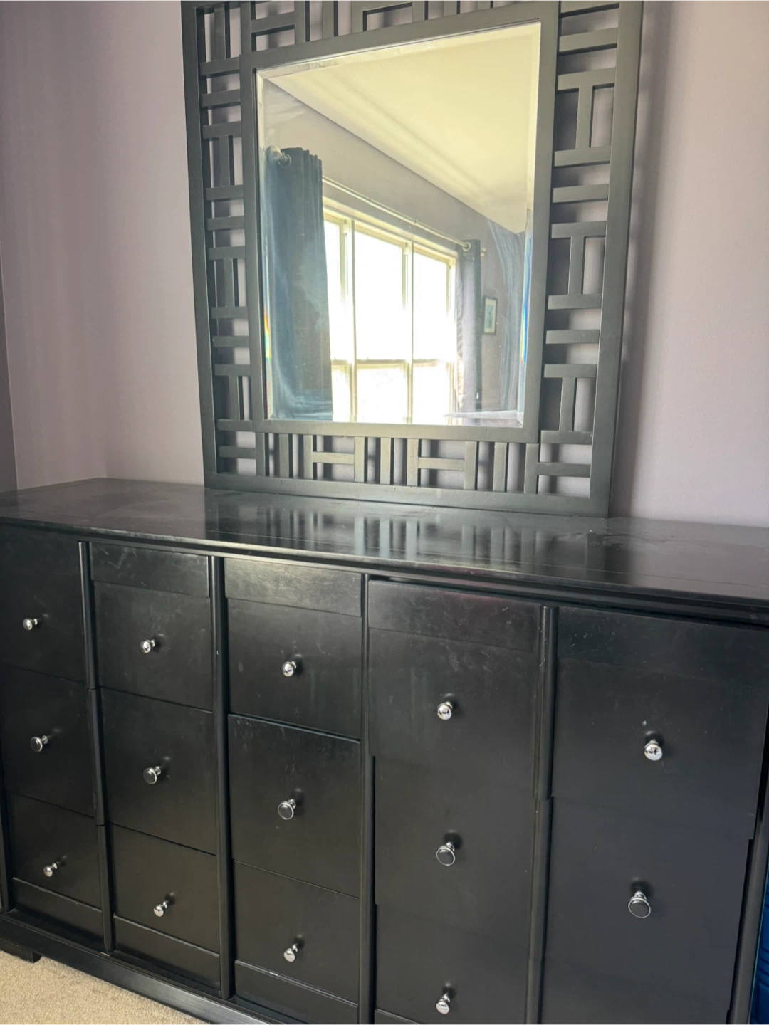 Black Dresser with Mirror