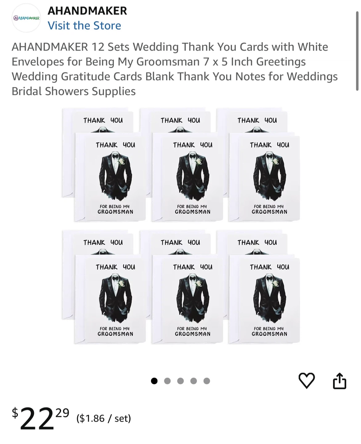 Wedding Thank You Cards-Groomsmen (6pcs) - photo 4