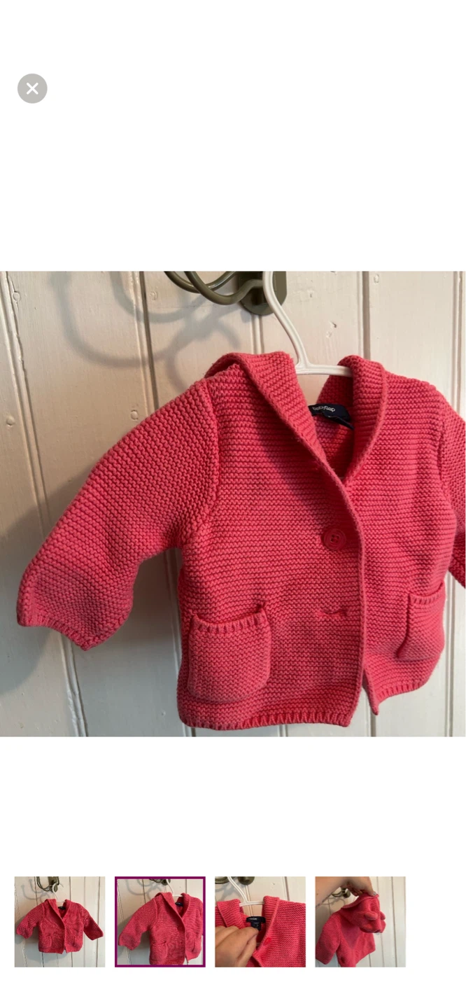 Baby Gap Pink Knit Hooded Cardigan - photo 2