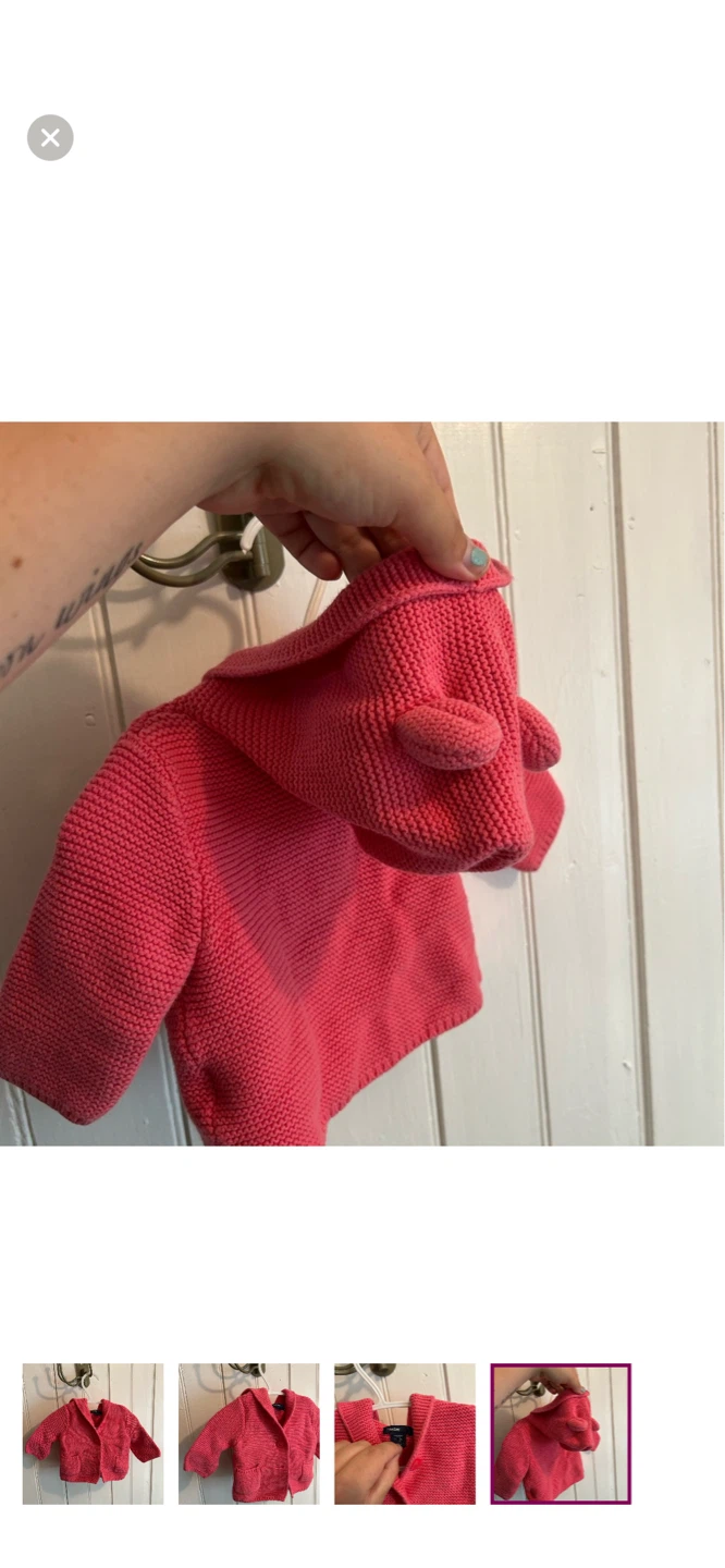 Baby Gap Pink Knit Hooded Cardigan - photo 4