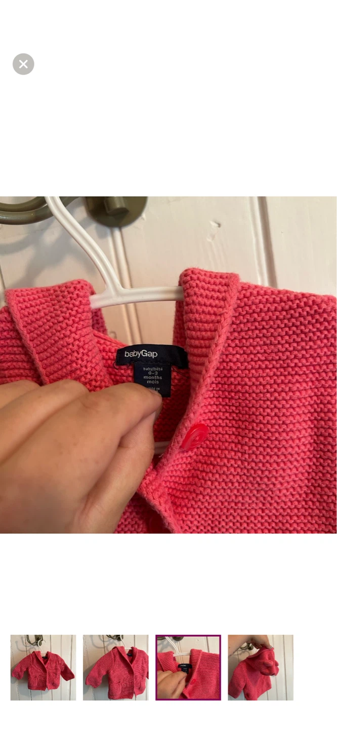 Baby Gap Pink Knit Hooded Cardigan - photo 3