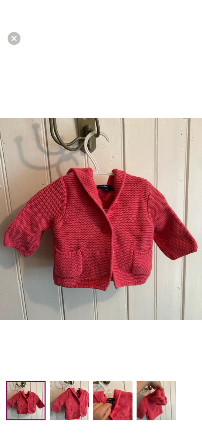 Baby Gap Pink Knit Hooded Cardigan