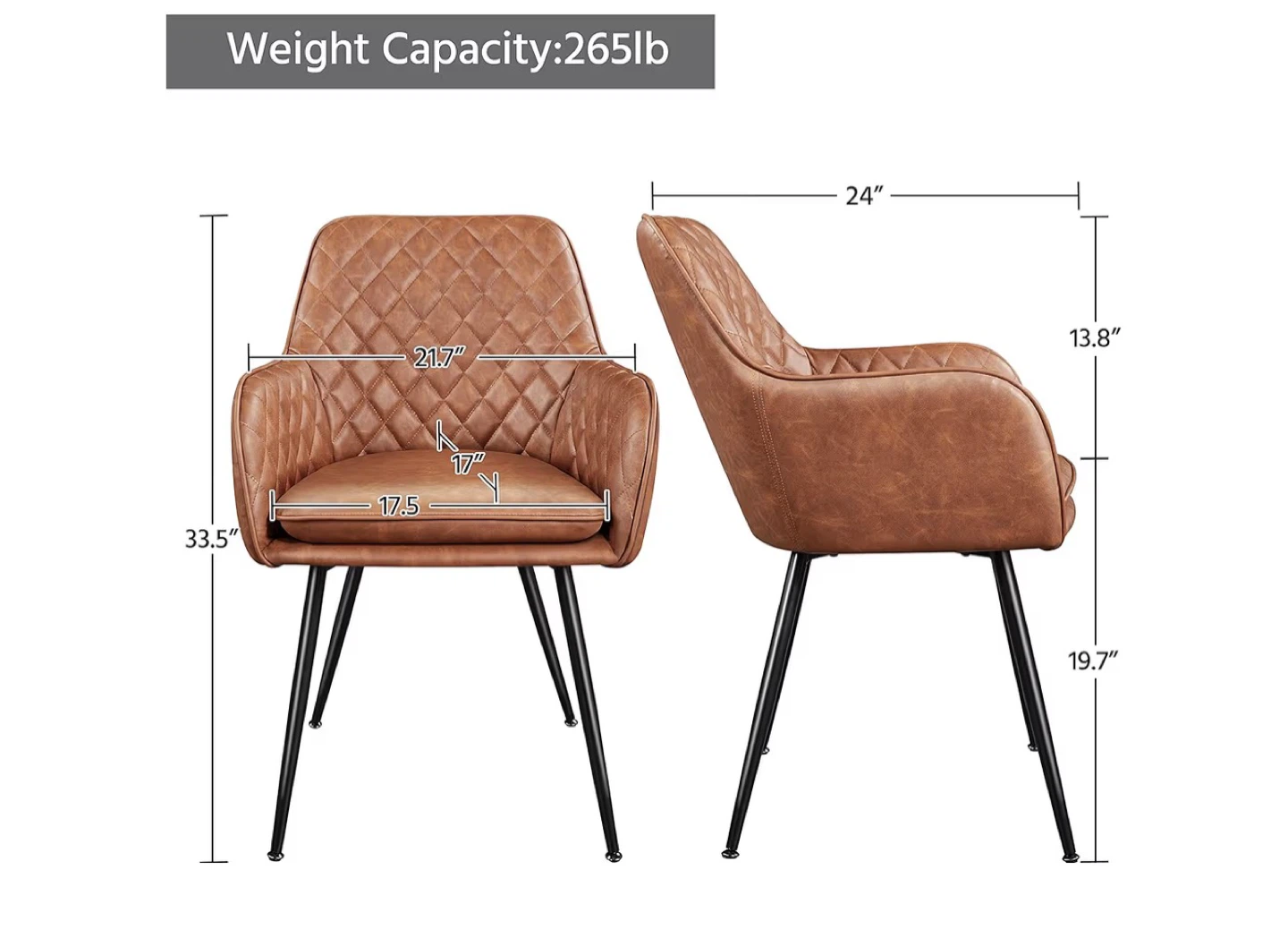 Set of 4 Brown Dining Chairs and Table - photo 4