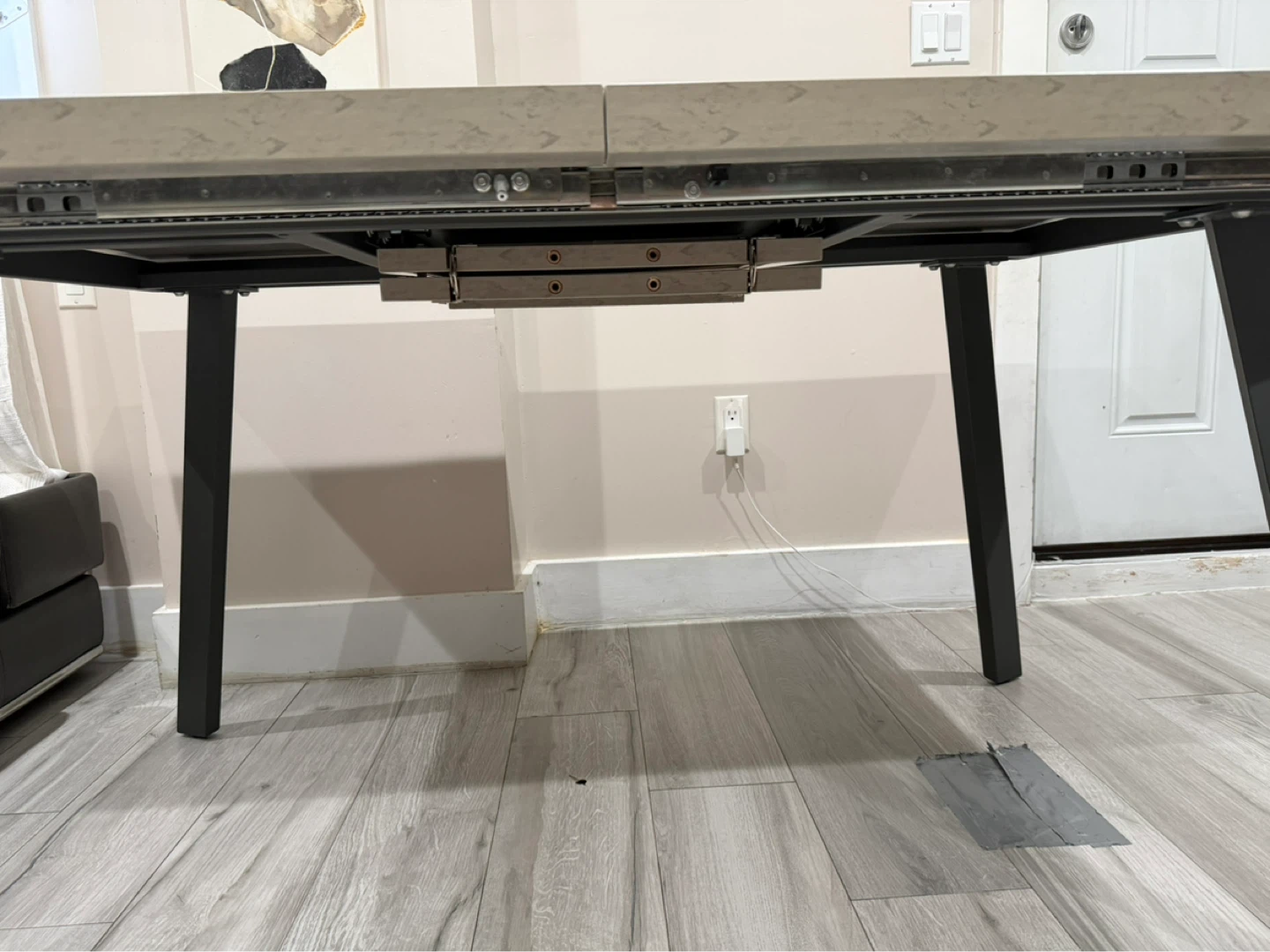 Extendable Dining Table - Grey Stone-Look Top - photo 4