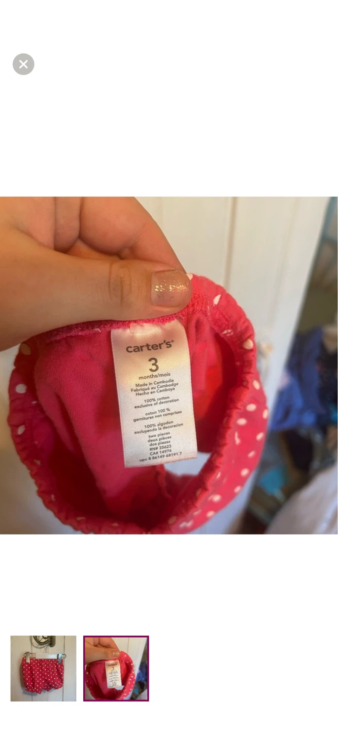 Carter's Pink Polka Dot Baby Bloomers - 3 Months - photo 2