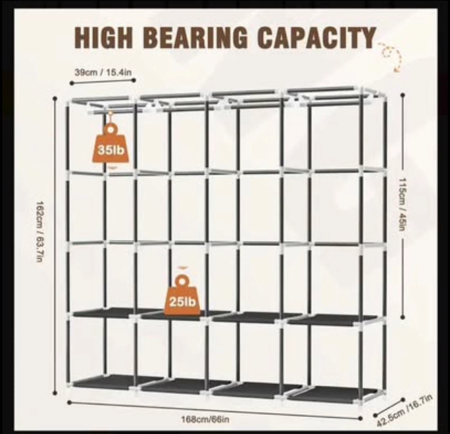 Portable Wardrobe Clothes Storage Organizer - photo 2