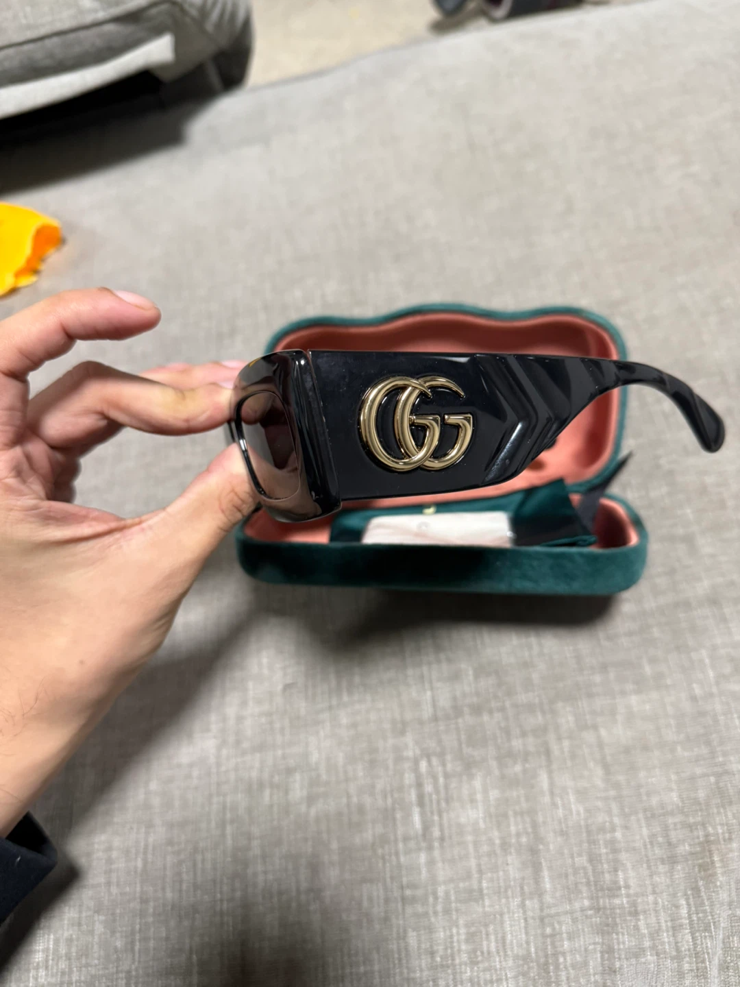 Gucci Rectangular Sunglasses Black/Grey (GG0811S-001) - photo 2