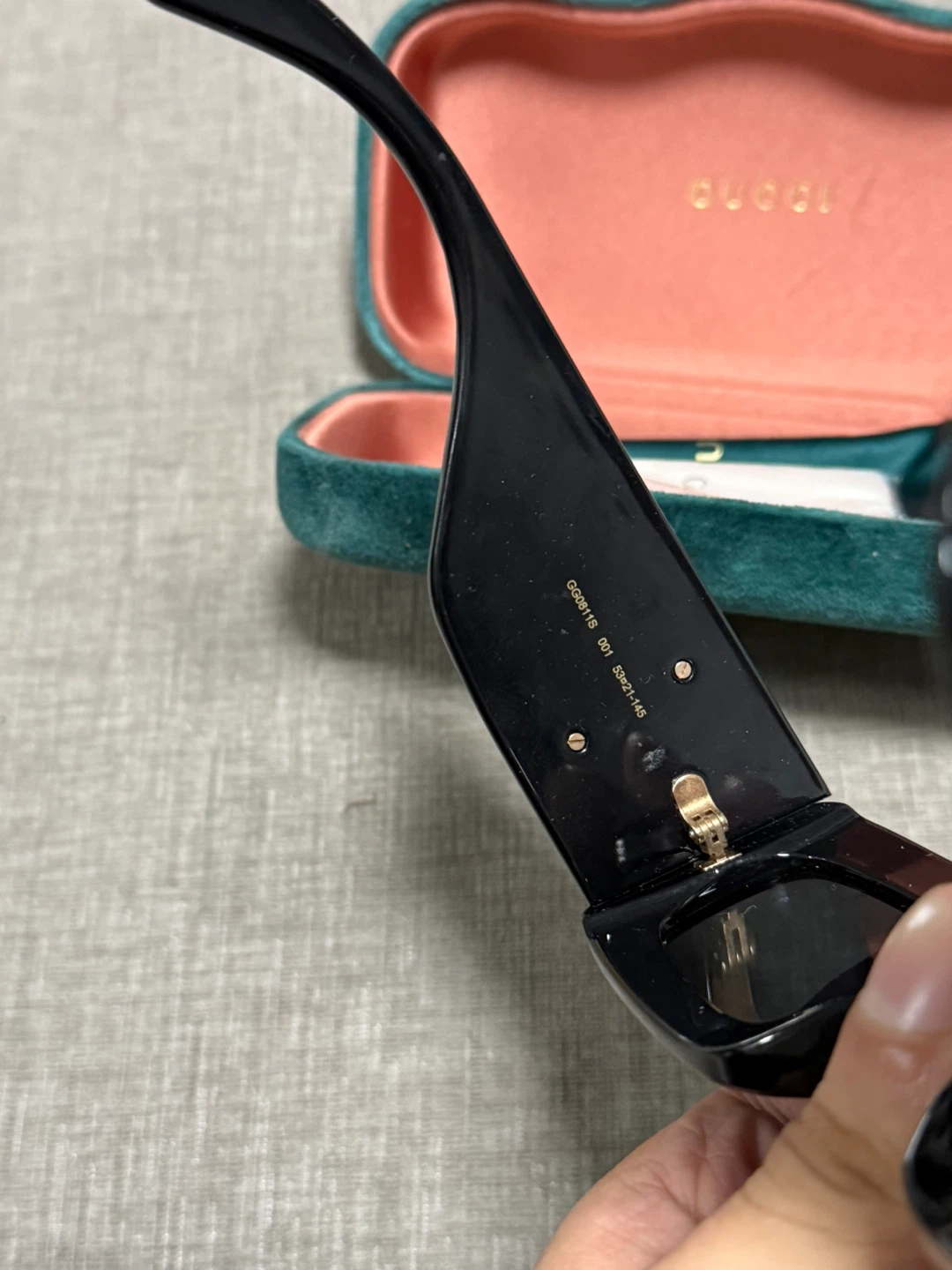 Gucci Rectangular Sunglasses Black/Grey (GG0811S-001) - photo 4