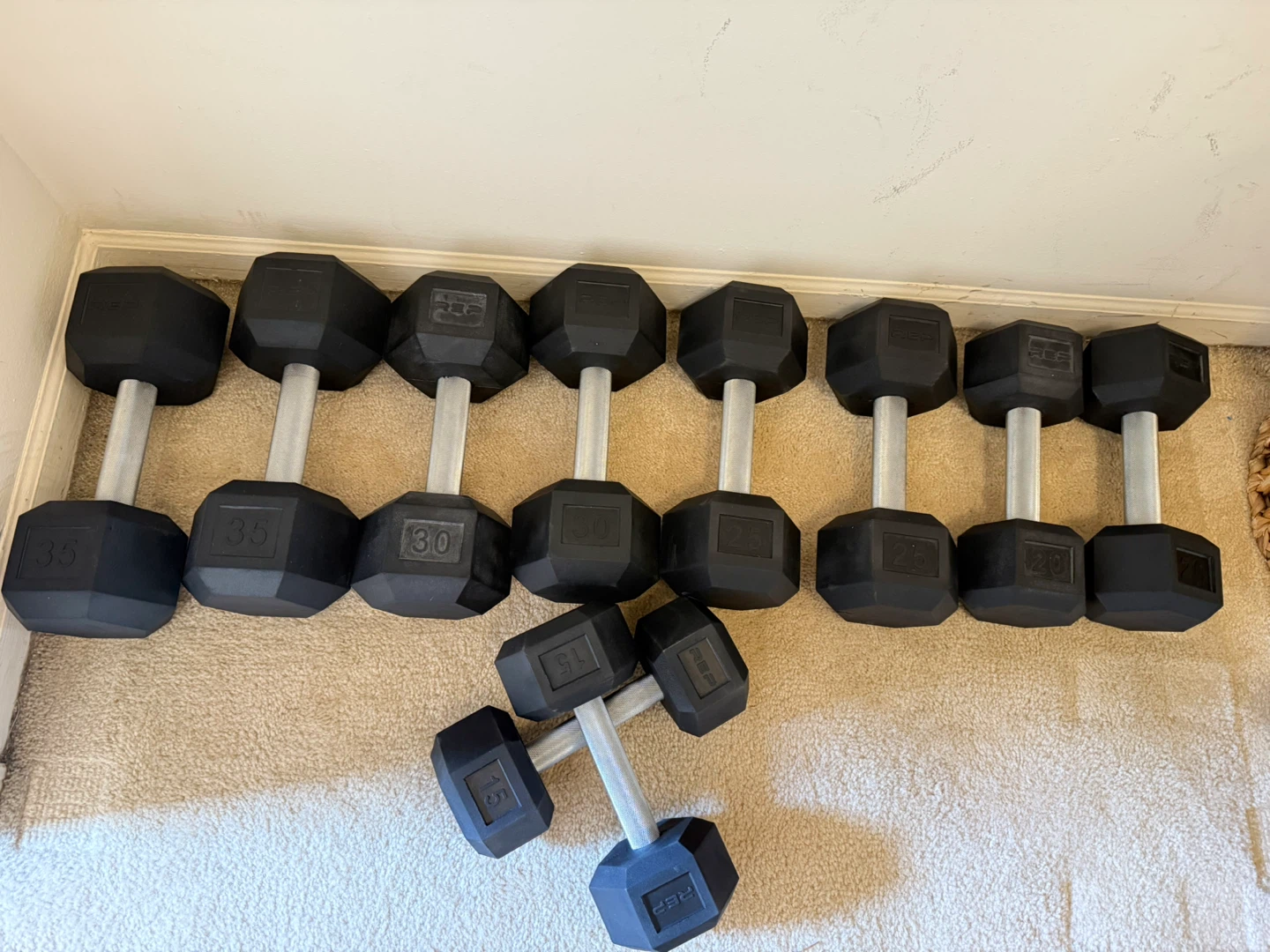 REP Fitness Hex Dumbbells Set - 15lb to 35lb