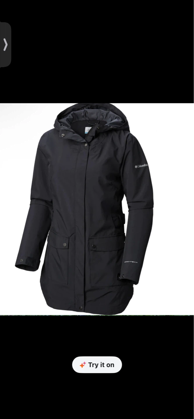 Columbia Women's Black Hooded Rain Jacket