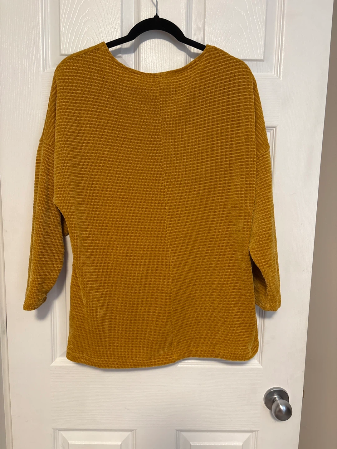 Chenault Mustard Yellow Waffle Knit Top 1X - photo 4