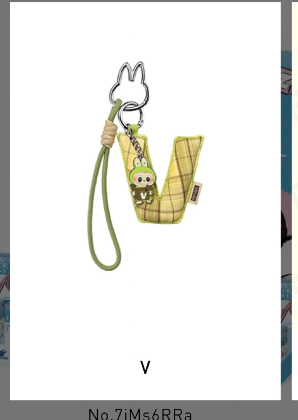 Labubu The Monsters letter V keychain