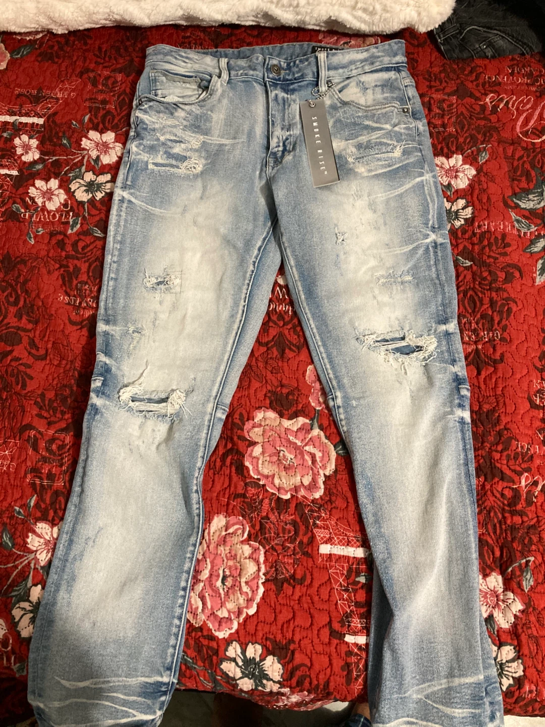 Smoke Rise Men's Light Wash Distressed Jeans - Size 34x32 - photo 4