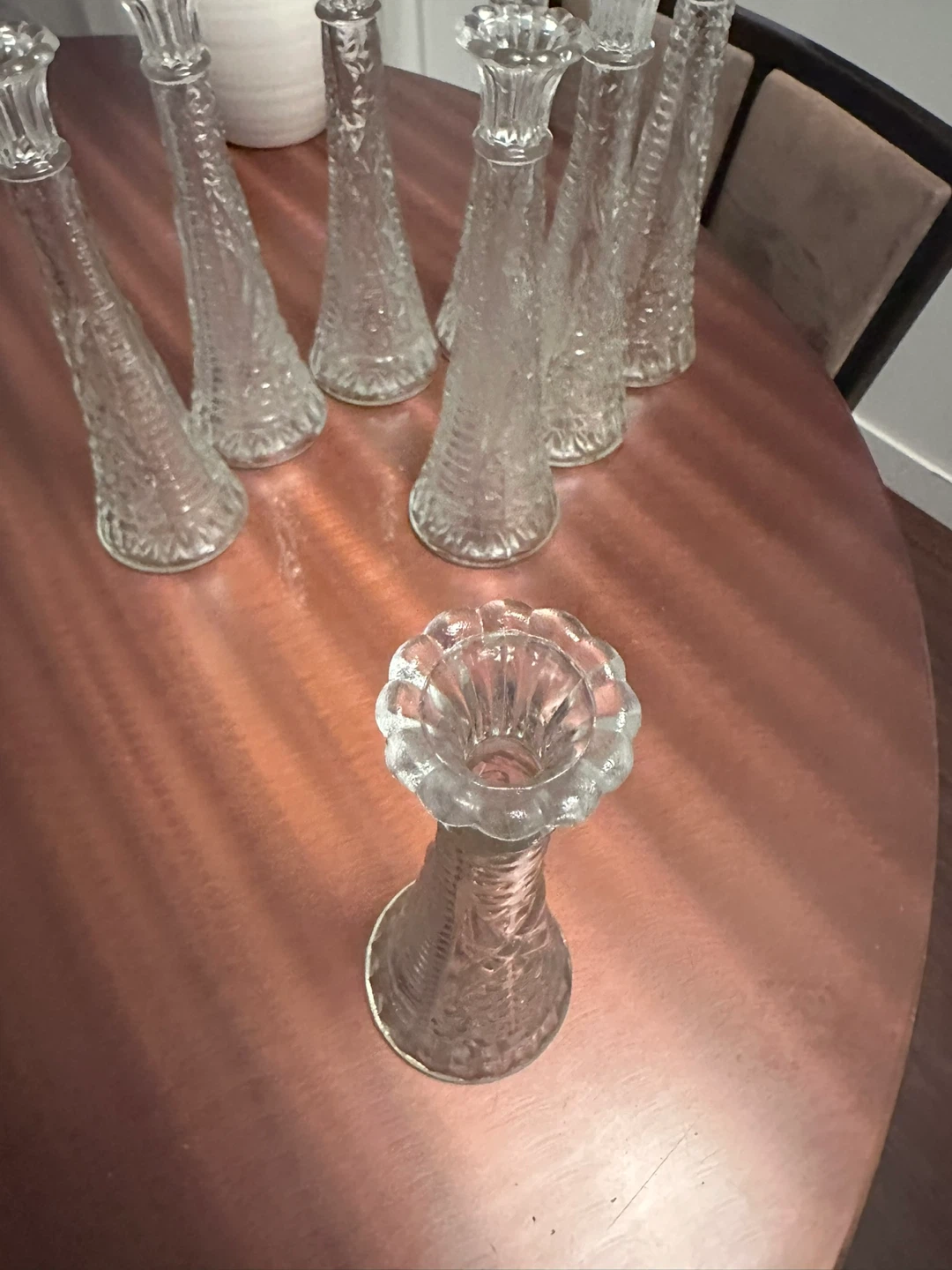 Clear Glass Bud Vases 8 Matching - photo 5
