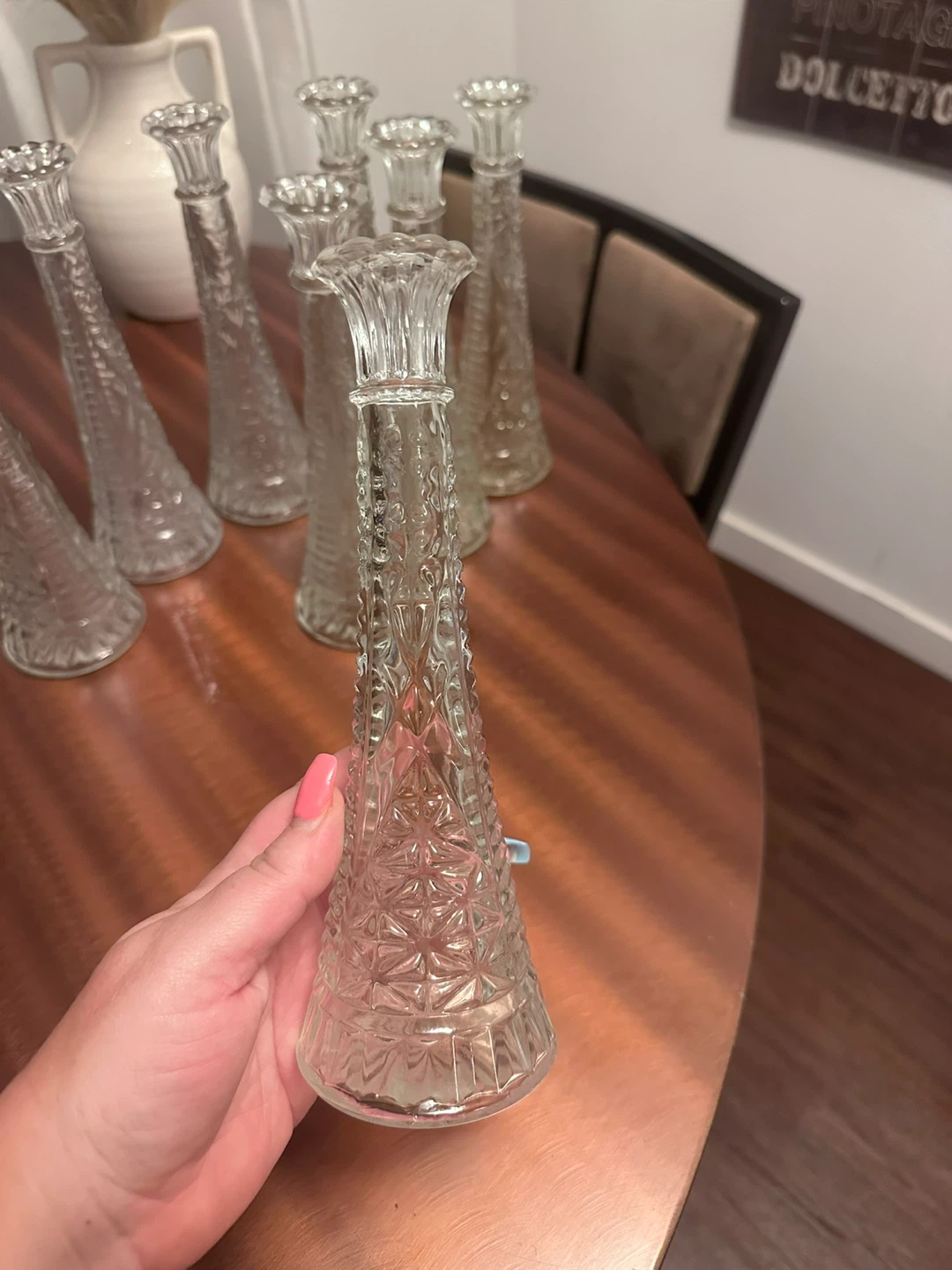 Clear Glass Bud Vases 8 Matching - photo 4